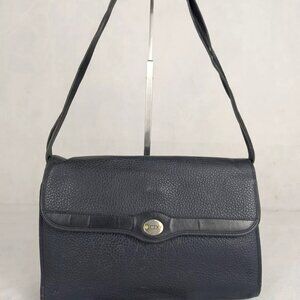 Christian Dior Authentic Leather Shoulder Bag Blue Made in France